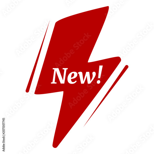 Red New Tag Lightning Badge