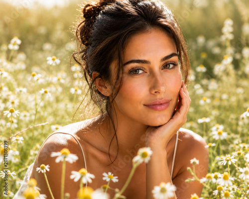 woman with flowers