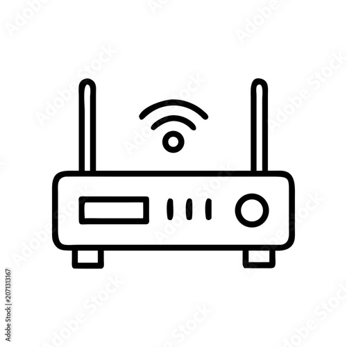 WiFi router icon, wireless internet symbol, network connection sign, communication device
