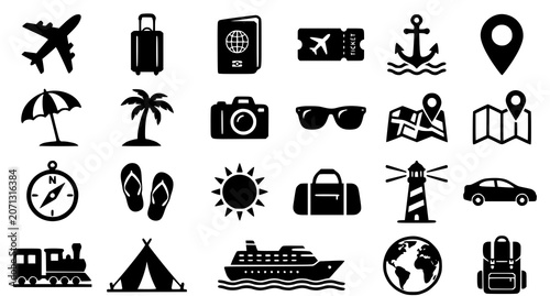 Foto Travel and tourism icons