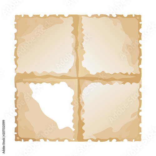 Aged parchment paper sheets with scalloped edges and torn sections featuring weathered texture isolated on transparent background vector.