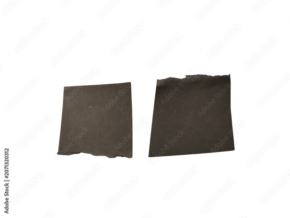 Fototapeta premium Two rectangular pieces of dark brown textured leather material isolated on a plain surface isolated on transparent background
