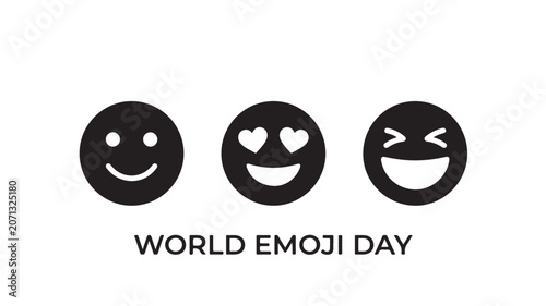 Heart Eyes Emoji Vector Icon Set with Winking and Smiling Faces on White Background