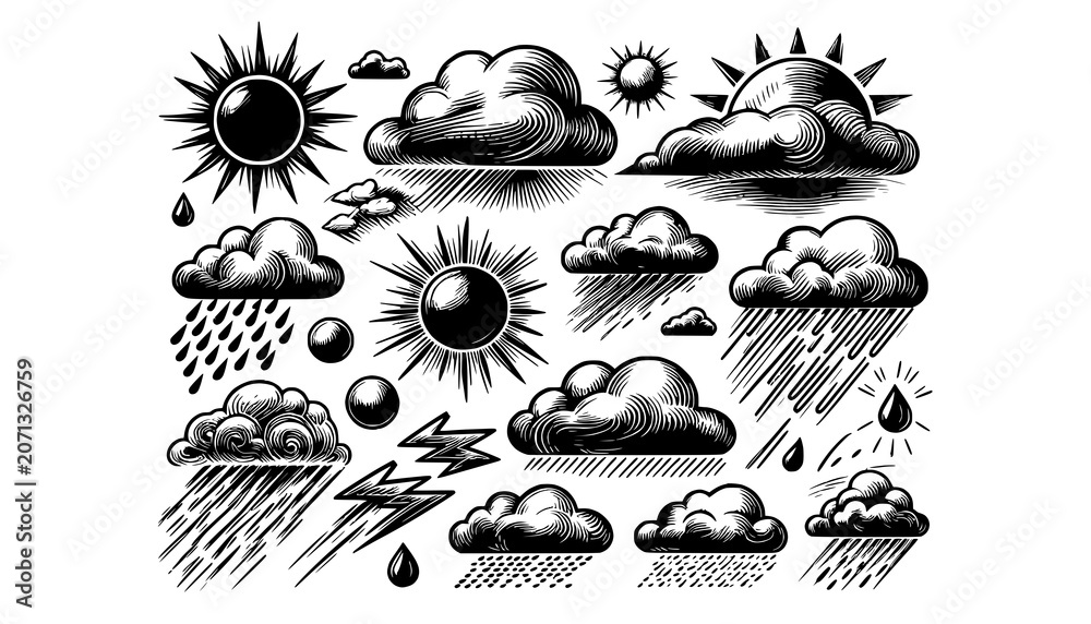 Obraz premium sea shells vector illustration
