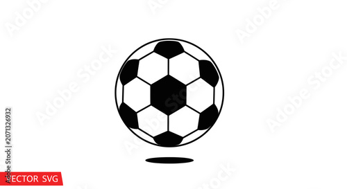 Classic soccer ball icon with pentagon and hexagon pattern