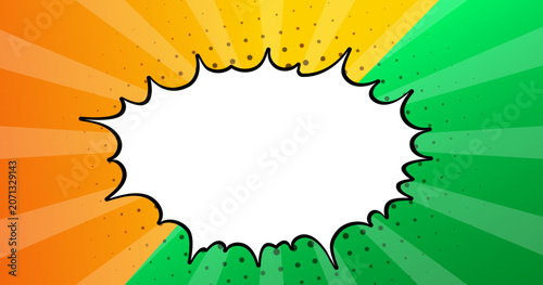 Comic Explosion Speech Bubble Background with Retro Pop Art Sunburst Design