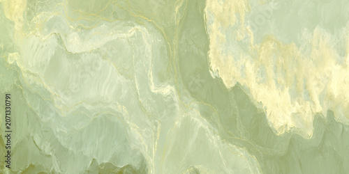 Bild auf Leinwand Green marble texture background with gold veins, Elegant abstract pattern for de
