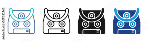 Obraz na płótnie Pipe Bender icon set multiple style collection