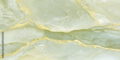 Canvastavla Pale green marble texture with gold veins for luxury backgrounds and design elem