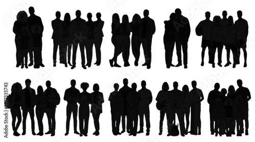 Group of diverse people walking together in a line