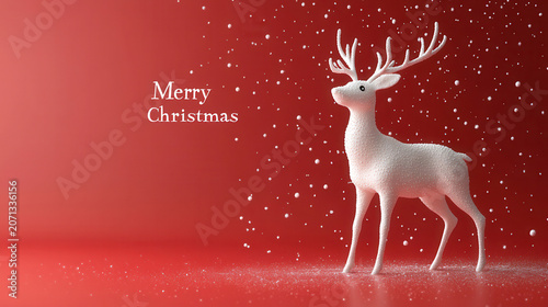 Christmas Raindeer, Merry Christmas, red celebration background