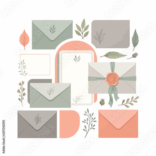 Collection of sealed colorful envelopes.