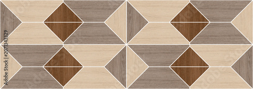 Geometric Wooden Wall Tiles Texture Pattern with Brown and Beige Parquet Design