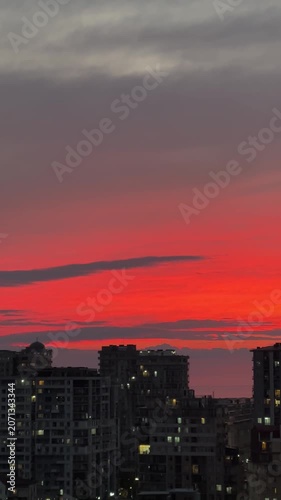 sunset over the city