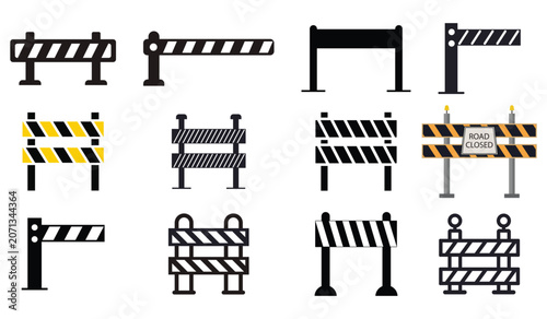 Bild auf Leinwand Traffic road barriers icon vector illustration