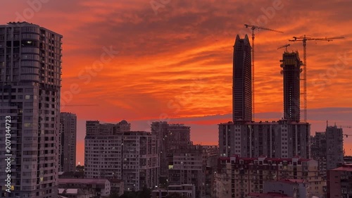 sunset in chicago