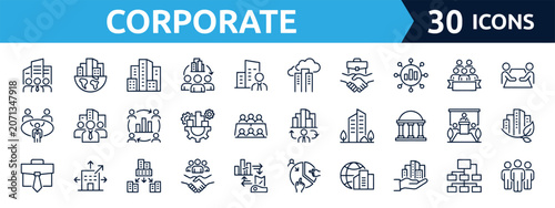 Tableau sur toile World business and communication icons for teams