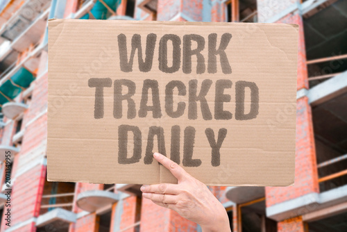 Schilderij op canvas "Work tracked daily" Every workday is digitally recorded