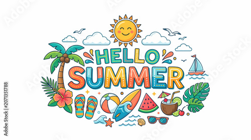 summer holiday card vector