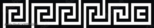 Photos Greek meander pattern border decorative ancient ornament design with geometric scroll style for classic architecture interiors