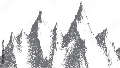 Fotografija Abstract Winter Hills Background Featuring Pointillist Mountain Range and Distre