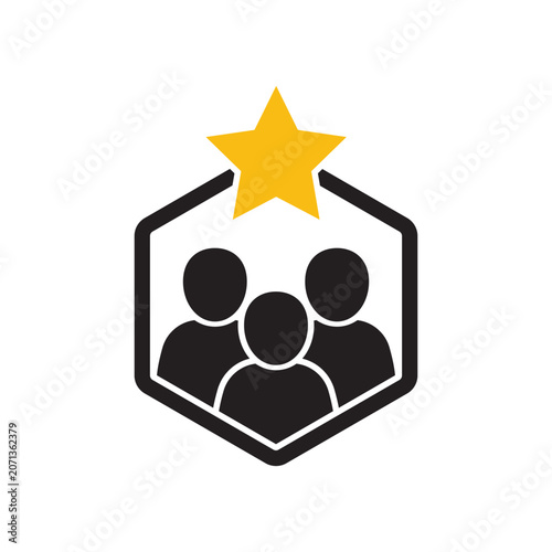client loyalty or customer satisfaction icon. concept of positive testimonial for great effective business. flat style trend modern membership logotype graphic design web element isolated on white