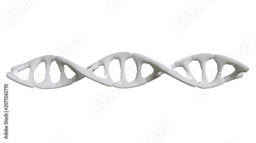 Canvastavla White 3D DNA helix structure representing genetics and science, isolated on tran