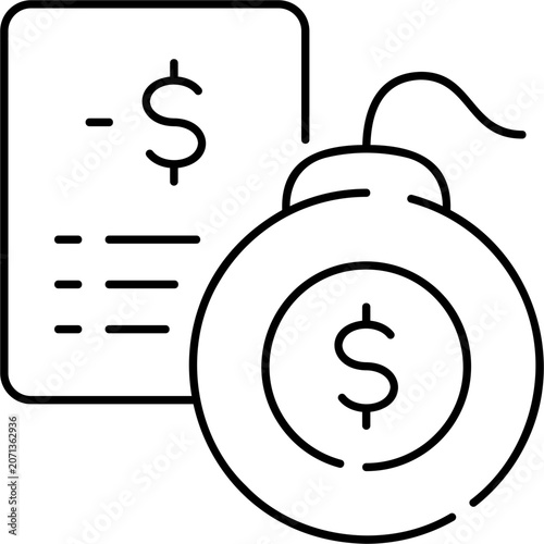 Photos Line Art Debt Icon