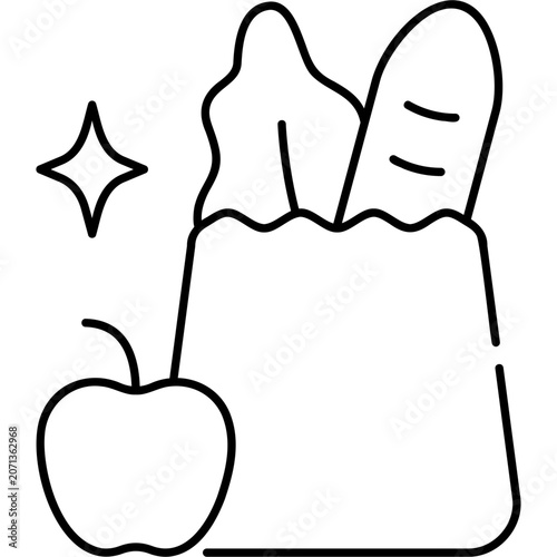 Bilde på lerret Line Art Groceries Icon