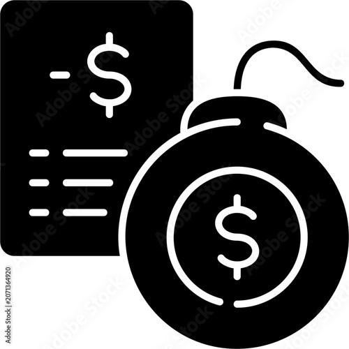 Tableau sur toile Glyph Solid Debt Icon