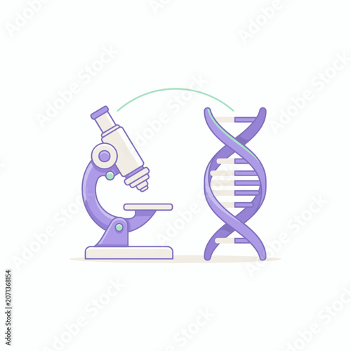 Microscope and DNA Helix Vector