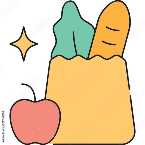 Slika na platnu Groceries Sticker