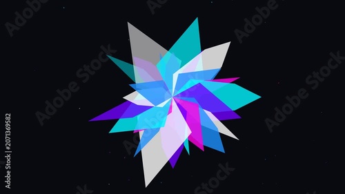 Abstract Geometric Motion Background with Rotating Colorful Polygonal Shapes Perfect for Modern Digital Technology Projects