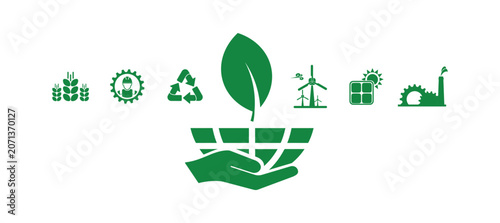 reducing CO2 emissions to stop climate change. green energy background