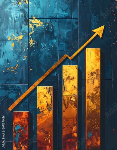 Business growth chart with upward trend.