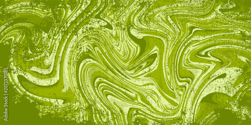 An abstract, fluid background featuring a swirling, marbled pattern in various shades of green.