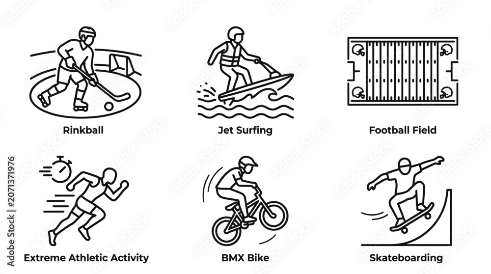 Naklejka premium People doing various sports activities.
