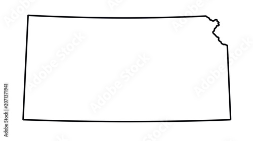 Canvastavla Kansas state map outline illustration.