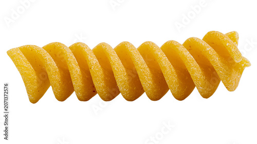 Foto Golden fusilli pasta spiral shape, isolated on transparent background