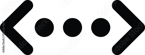 Fotografie Code navigation interface elements with arrow and dot icons isolated on transparent background for web and app development