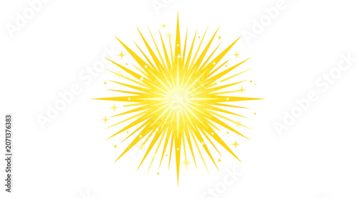 Obraz na płótnie Bright Yellow Sunburst Light Effect.