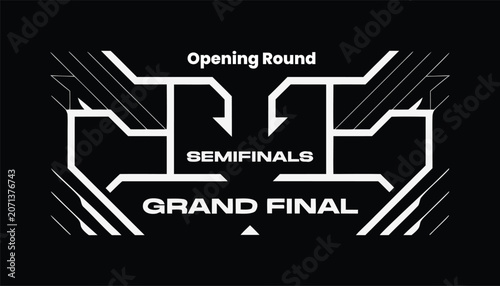 Tournament Bracket Template with Opening Round, Semifinals and Grand Final Layout