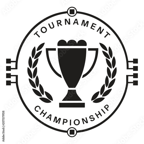 Tournament Championship Trophy Badge Sports Emblem Vector Illustration