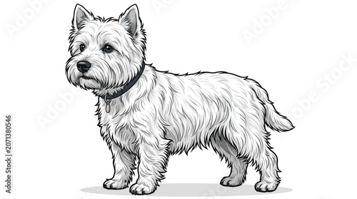 Fotografi Cairn Terrier Dog Breed Portrait.