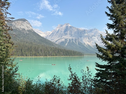 Canoes On Emerald Lake In Yoho National Park