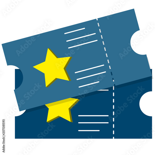 Illustration of two event tickets with stars