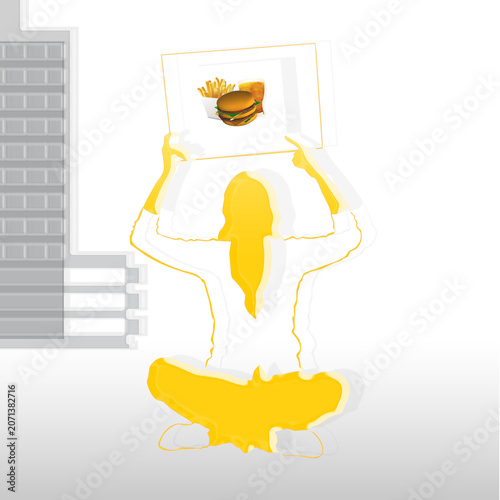 Simbolo silhouette con  sandwich
