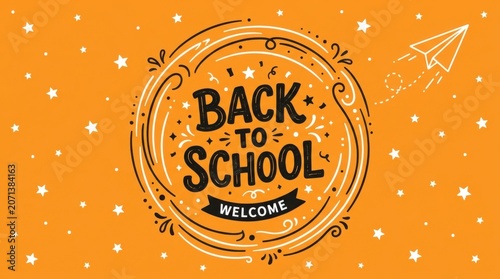 Orange Back To School Badge