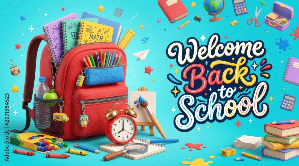 Naklejka premium Welcome Back School Poster
