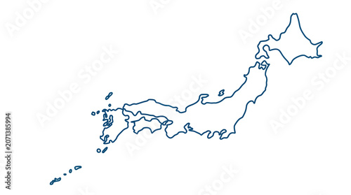 Photos Map of East Asia Region Outline.